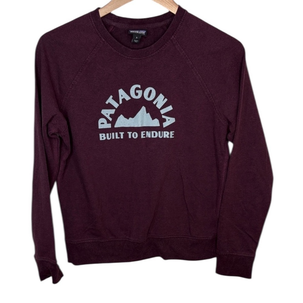Patagonia Organic Cotton Maroon Built to Endure Sweatshirt Women Size S